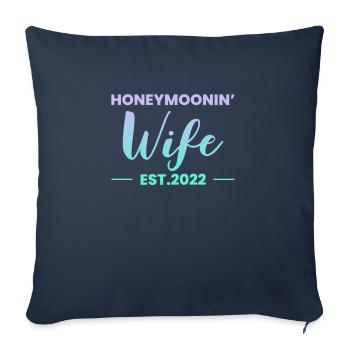 Lune de miel Femme Est 2022 - Housse de coussin décorative 45 x 45 cm - bleu marine - Devant