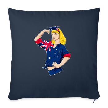 Fille australienne incassable I Heritage Australia - Housse de coussin décorative 45 x 45 cm - bleu marine - Devant
