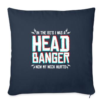 Drôle de Heavy Metal Headbanging - Housse de coussin décorative 45 x 45 cm - bleu marine - Devant
