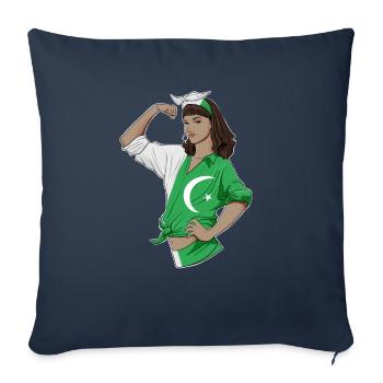 Fille pakistanaise Héritage pakistanais incassable - Housse de coussin décorative 45 x 45 cm - bleu marine - Devant