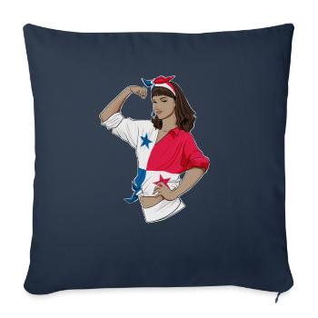 Panamanian Girl Unbreakable Panamanian Heritage - Sofa pillowcase 17,3'' x 17,3'' (45 x 45 cm) - navy - Front