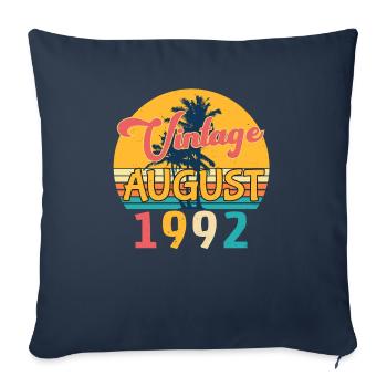 Zum 30.Lebensjahr August 1992 - Sofakissenbezug 45 x 45 cm - Navy - Vorne