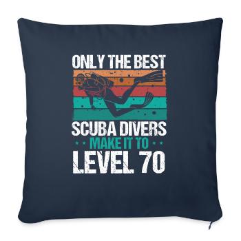 70 Scuba Diving Level 70 Year Diver Snorkeling - Sofa pillowcase 17,3'' x 17,3'' (45 x 45 cm) - navy - Front