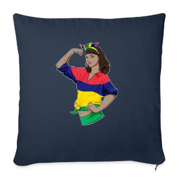 Mauritius Girl Unbreakable Patrimoine de Maurice - Housse de coussin décorative 45 x 45 cm - bleu marine - Devant