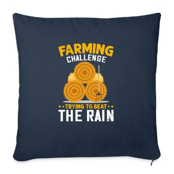 Défi agricole pour battre la ferme amusante de la pluie - Housse de coussin décorative 45 x 45 cm - bleu marine - Devant