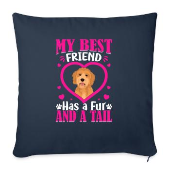 Goldendoodle Bester Freund Hat Fell Und Schwanz - Sofakissenbezug 45 x 45 cm - Navy - Vorne