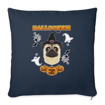 Happy Halloween I Dog Lover I Pug - Sofa pillowcase 17,3'' x 17,3'' (45 x 45 cm) - navy - Front