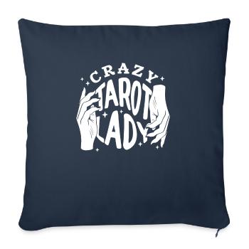 Divination Crazy Tarot Lady Crystal Tarot Cartes - Housse de coussin décorative 45 x 45 cm - bleu marine - Devant