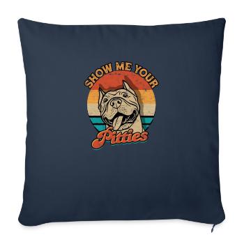 Show me your pitties - canine - Sofa pillowcase 17,3'' x 17,3'' (45 x 45 cm) - navy - Front