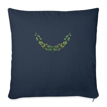 Eucalyptus Flower Wreath I Team Bridal Wedding Boho - Sofa pillowcase 17,3'' x 17,3'' (45 x 45 cm) - navy - Front