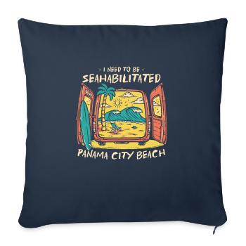 I Need To Be Seahabilitated Panama City Beach - Sofa pillowcase 17,3'' x 17,3'' (45 x 45 cm) - navy - Front