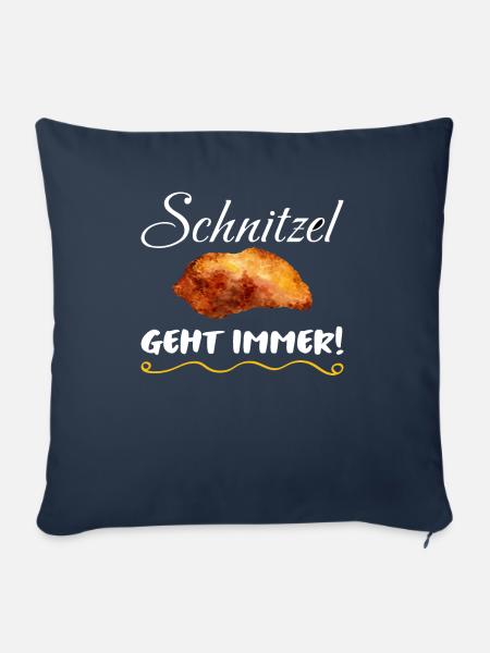 Schnitzel geht IMMER! - Sofakissenbezug 45 x 45 cm - Navy