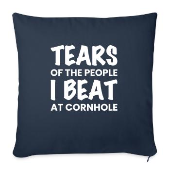 Tears Of The People I Beat At Cornhole - Sofa pillowcase 17,3'' x 17,3'' (45 x 45 cm) - navy - Front