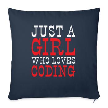 Just a Girl who loves Coding Programmer - Sofa pillowcase 17,3'' x 17,3'' (45 x 45 cm) - navy - Front