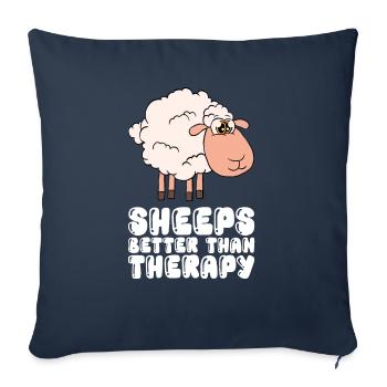 Sheep Are Better Than A Therapy - Sofa pillowcase 17,3'' x 17,3'' (45 x 45 cm) - navy - Front