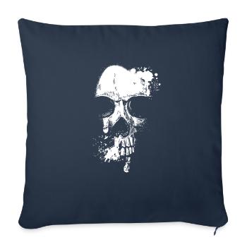 Skull Head and Scarf Gothic Bones Aesthetic Dark - Sofa pillowcase 17,3'' x 17,3'' (45 x 45 cm) - navy - Front