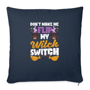 Ne me faites pas utiliser mon interrupteur de sorcière - Housse de coussin décorative 45 x 45 cm - bleu marine - Devant
