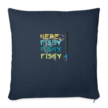 Süß hier Fischig Fisch Angeln Liebhaber Fischer Liebe - Sofakissenbezug 45 x 45 cm - Navy - Vorne