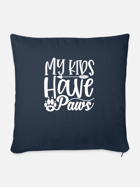 Meine Kinder haben Pfoten - Sofakissenbezug 45 x 45 cm - Navy