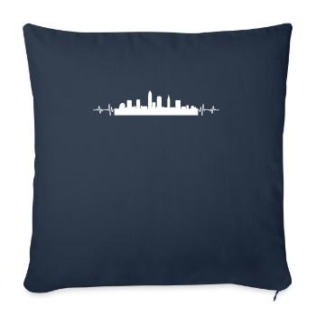 Cleveland Heart Line Pulse Heartbeat Love Skyline - Sofa pillowcase 17,3'' x 17,3'' (45 x 45 cm) - navy - Front
