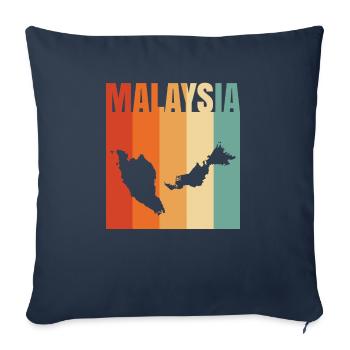 Malaisie - Housse de coussin décorative 45 x 45 cm - bleu marine - Devant