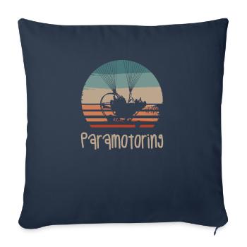 Retro Vintage Classic Paramotoring Paragliding - Sofa pillowcase 17,3'' x 17,3'' (45 x 45 cm) - navy - Front