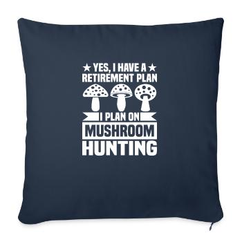 Cueilleur de champignons Mushroom Finder Idée cadeau - Housse de coussin décorative 45 x 45 cm - bleu marine - Devant