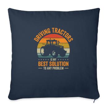 Problem Solution Tractor Farming Agriculture - Sofa pillowcase 17,3'' x 17,3'' (45 x 45 cm) - navy - Front