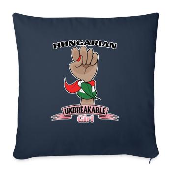 Fille hongroise incassable I Héritage hongrois - Housse de coussin décorative 45 x 45 cm - bleu marine - Devant