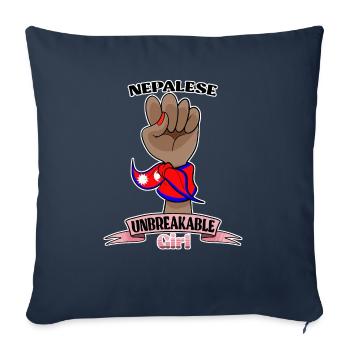 Nepalese Girl Unbreakable I Nepalese Heritage I - Sofa pillowcase 17,3'' x 17,3'' (45 x 45 cm) - navy - Front