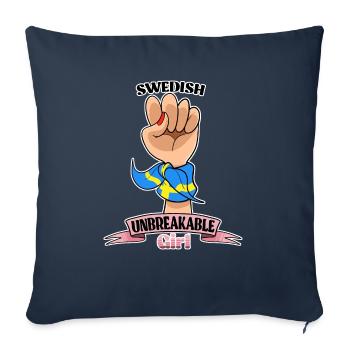 Fille suédoise incassable I Héritage suédois I - Housse de coussin décorative 45 x 45 cm - bleu marine - Devant
