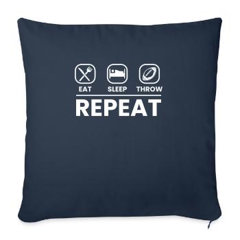 Eat Sleep Throw Repeat Quarterback Shirt Football - Housse de coussin décorative 45 x 45 cm - bleu marine - Devant