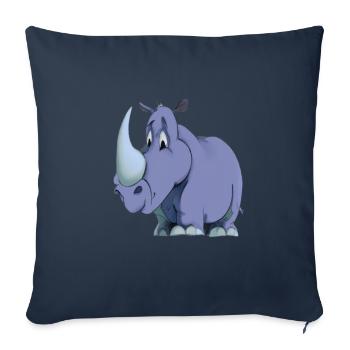 Kawaii Cartoon Rhino - Sofa pillowcase 17,3'' x 17,3'' (45 x 45 cm) - navy - Front