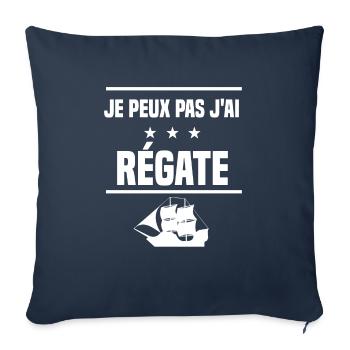 je peux pas j'ai régate humour bateau - Housse de coussin décorative 45 x 45 cm - bleu marine - Devant