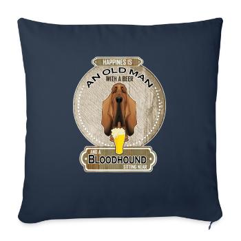 Bloodhound Papa Amateur de bière - Housse de coussin décorative 45 x 45 cm - bleu marine - Devant
