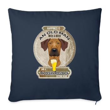 Rhodesian Ridgeback Dad Beer Lover - Sofa pillowcase 17,3'' x 17,3'' (45 x 45 cm) - navy - Front