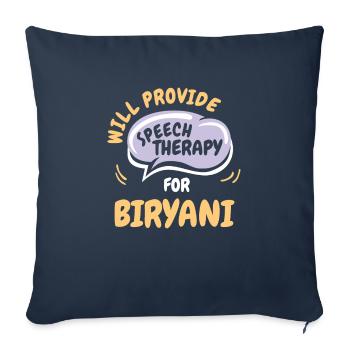 Provide Speech Therapy for Biryani Funny Speech - Sofa pillowcase 17,3'' x 17,3'' (45 x 45 cm) - navy - Front