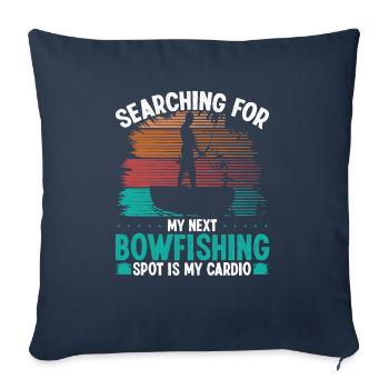 Bowfisher Bowfishing Spot Bowhunter Pêcheur - Housse de coussin décorative 45 x 45 cm - bleu marine - Devant