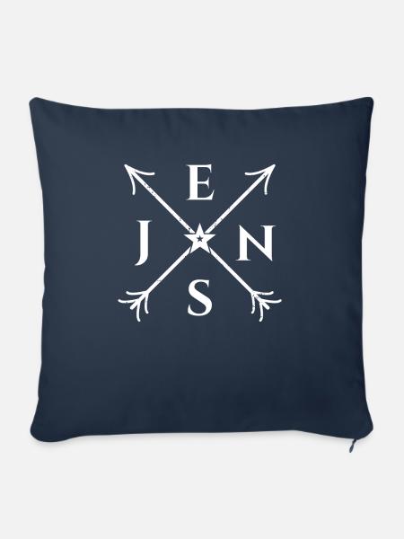 Jens X- Form Motiv Jens Geschenk - Sofakissenbezug 45 x 45 cm - Navy