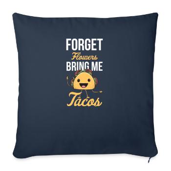 Taco Mexican Food Mexique Tortilla Burrito - Housse de coussin décorative 45 x 45 cm - bleu marine - Devant