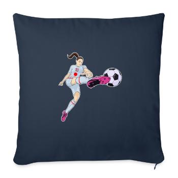 Équipe du Japon de football I Football Japon - Housse de coussin décorative 45 x 45 cm - bleu marine - Devant