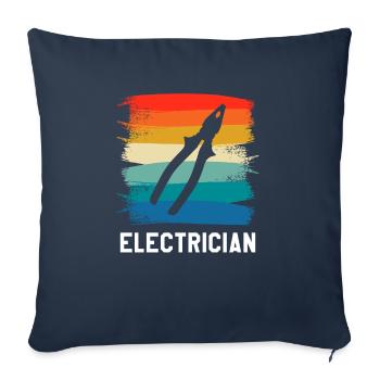 Retro Vintage Classic Electrician Electrical - Sofakissenbezug 45 x 45 cm - Navy - Vorne