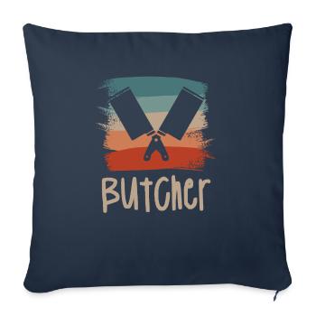Retro Vintage Classic Butcher Meat Butchery - Sofa pillowcase 17,3'' x 17,3'' (45 x 45 cm) - navy - Front