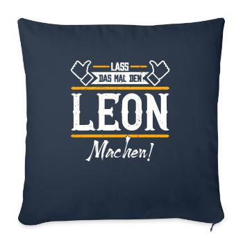 Leon Geschenkidee Geschenk Geburtstag - Sofakissenbezug 45 x 45 cm - Navy - Vorne