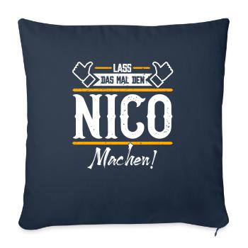 Nico Geschenkidee Geschenk Geburtstag - Sofakissenbezug 45 x 45 cm - Navy - Vorne