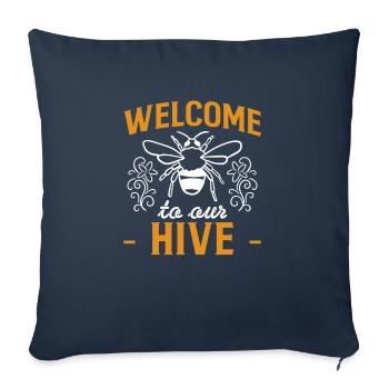 Welcome To Our Hive Imker Shirt - Sofakissenbezug 45 x 45 cm - Navy - Vorne