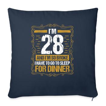 28 Idée drôle Allez dormir pour le dîner Humour de l’année - Housse de coussin décorative 45 x 45 cm - bleu marine - Devant