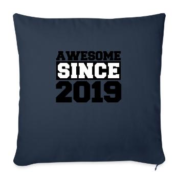 Awesome since 2019 - Sofa pillowcase 17,3'' x 17,3'' (45 x 45 cm) - navy - Front
