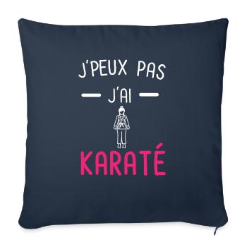 je peux pas j'ai karaté rose - Housse de coussin décorative 45 x 45 cm - bleu marine - Devant
