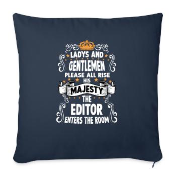 Éditeur T drôle disant Motif Editor - Housse de coussin décorative 45 x 45 cm - bleu marine - Devant
